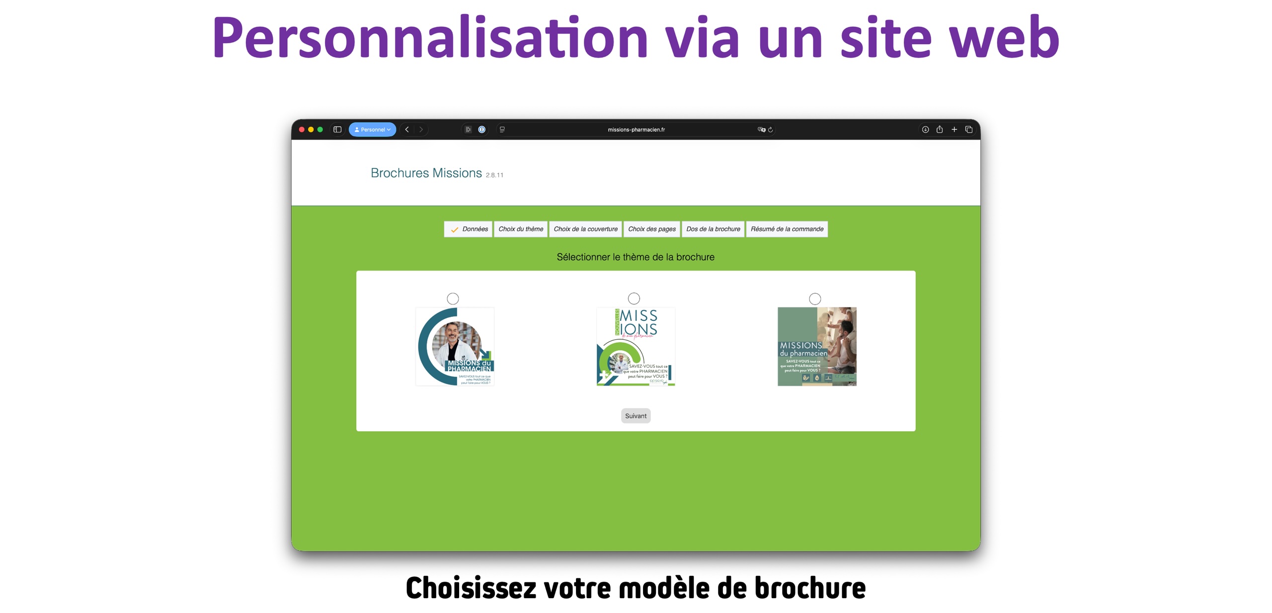 Personnalisation via un site web