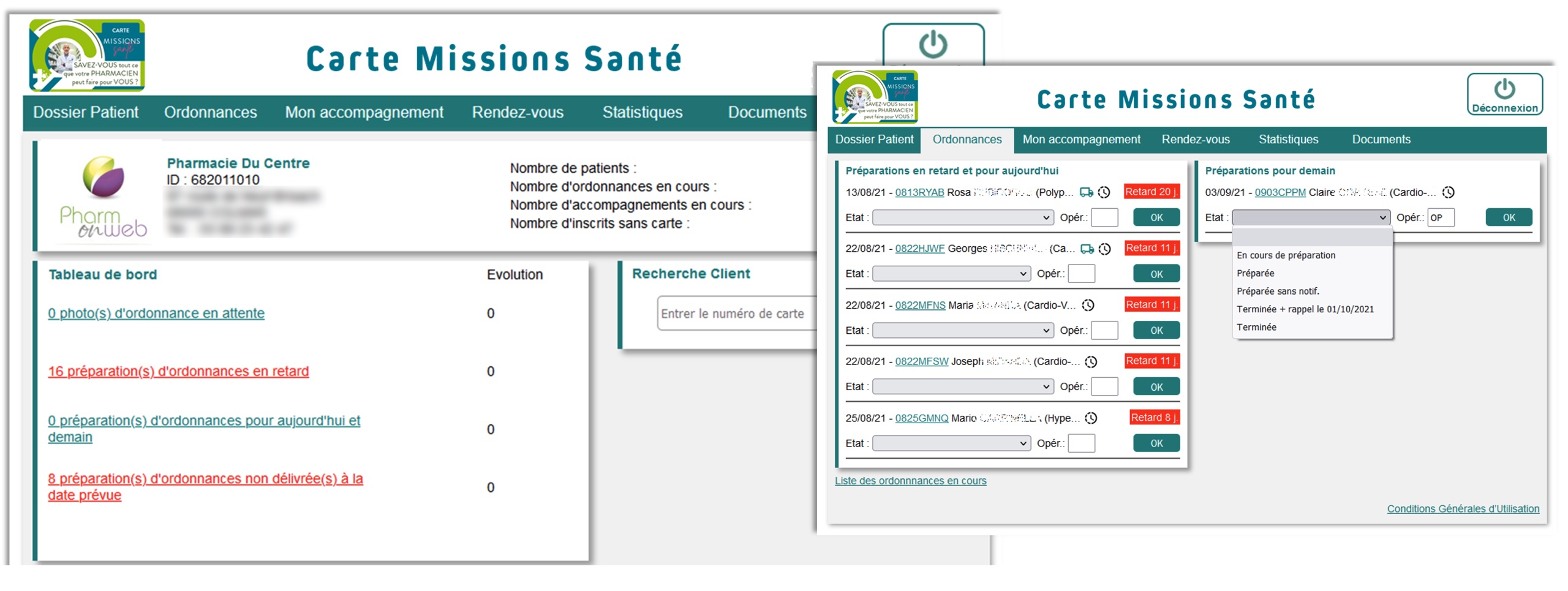 Cartes de Renouvellementd'ordonnances