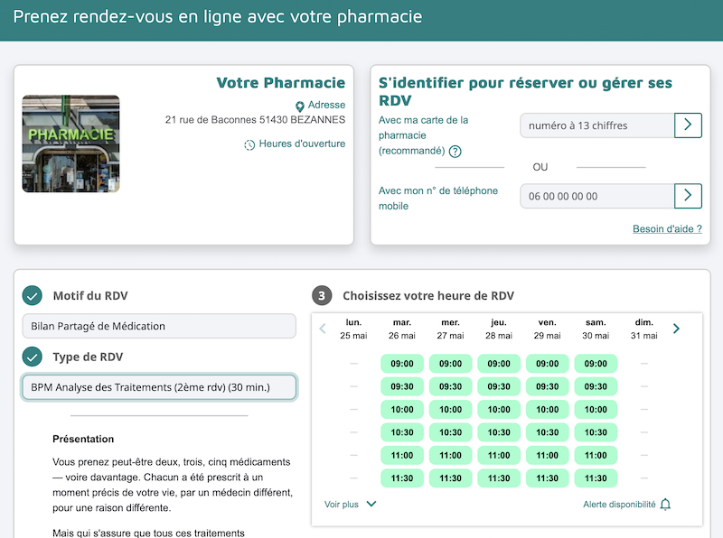 Choisir les horaires